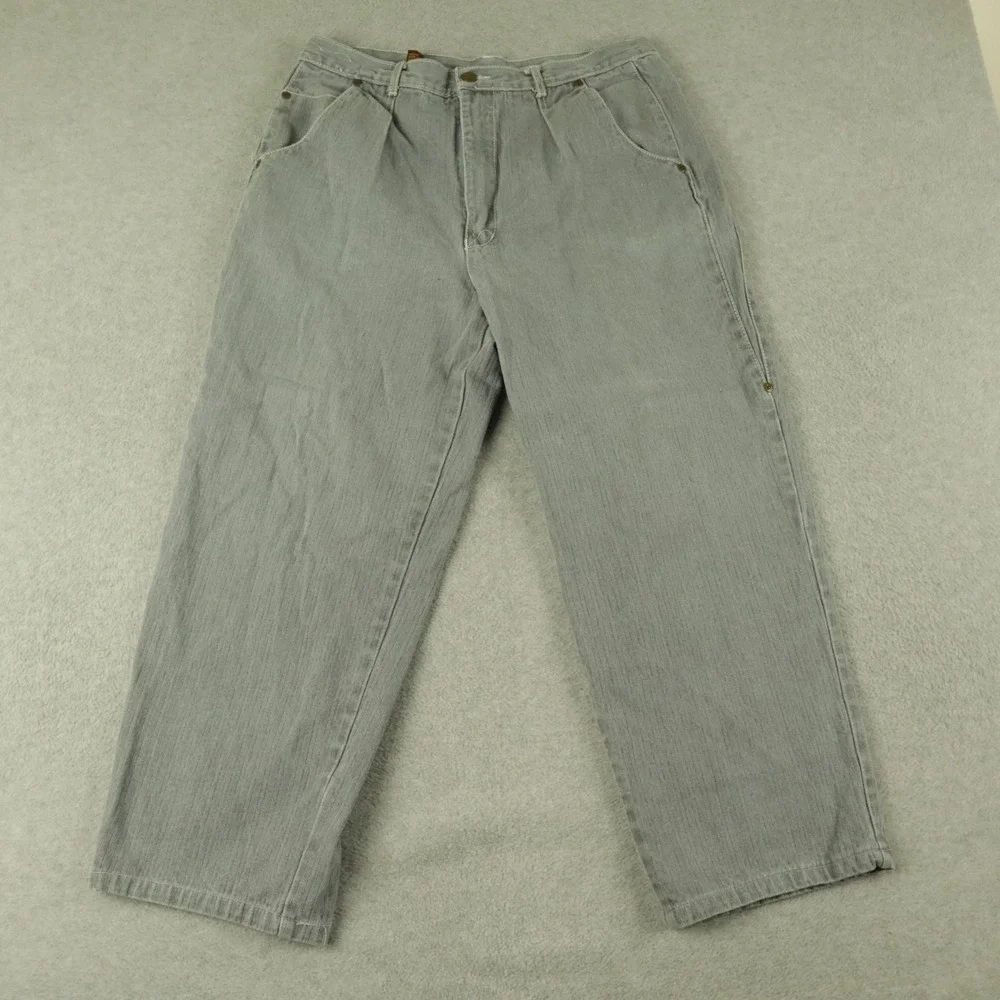 Vtg Cotler Jeans Mens 36 Loose Baggy Cotton‎ Pleated Denim Gray